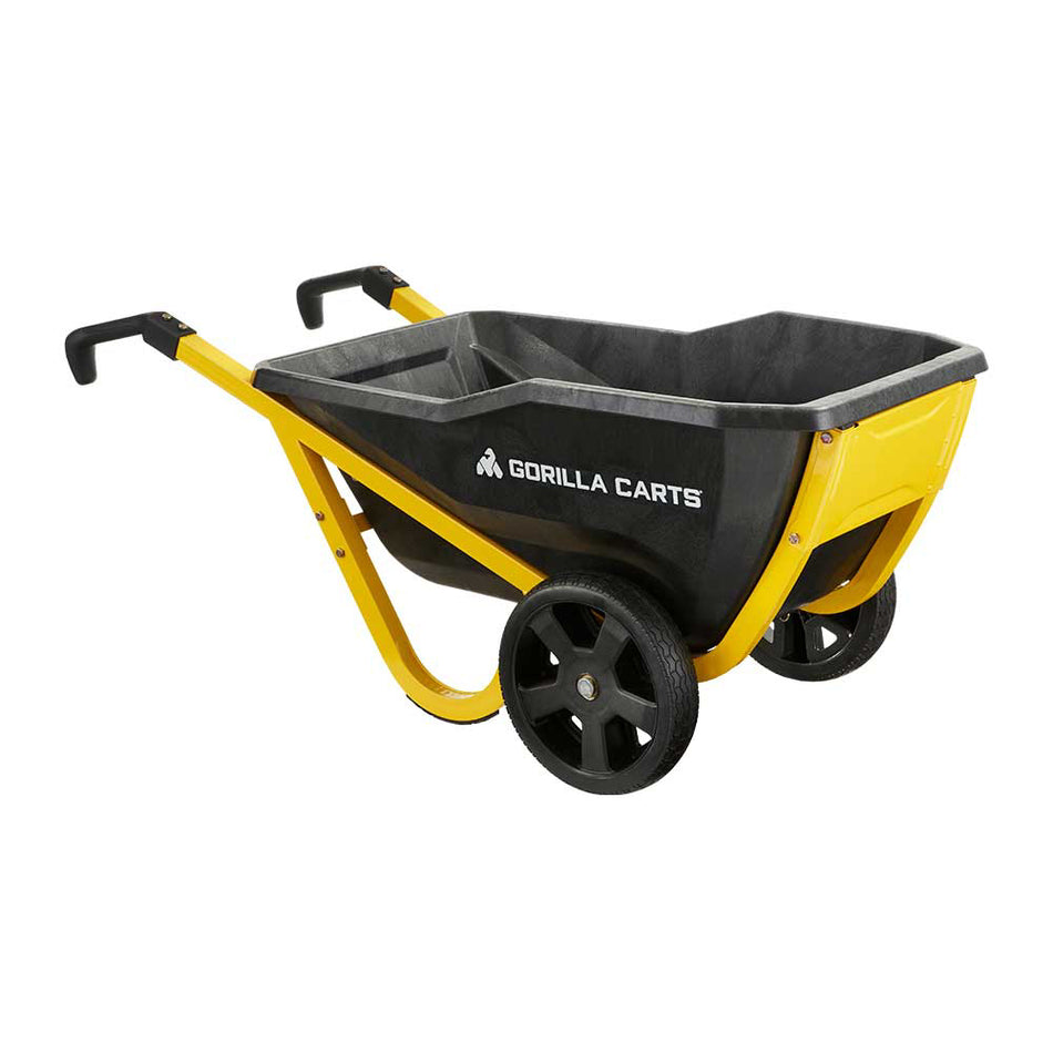 Gorilla Cart Yard Cart Wheelbarrow Polyethylene Bed 7 Cu. Ft. Capacity (GCR-7S)