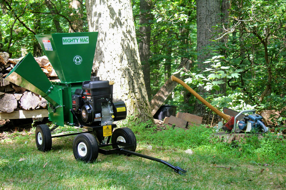 Mighty Mac™ Electric Start Wood Chipper Shredder 3-1/2” Max Capacity - 7HP (12PTE1100)