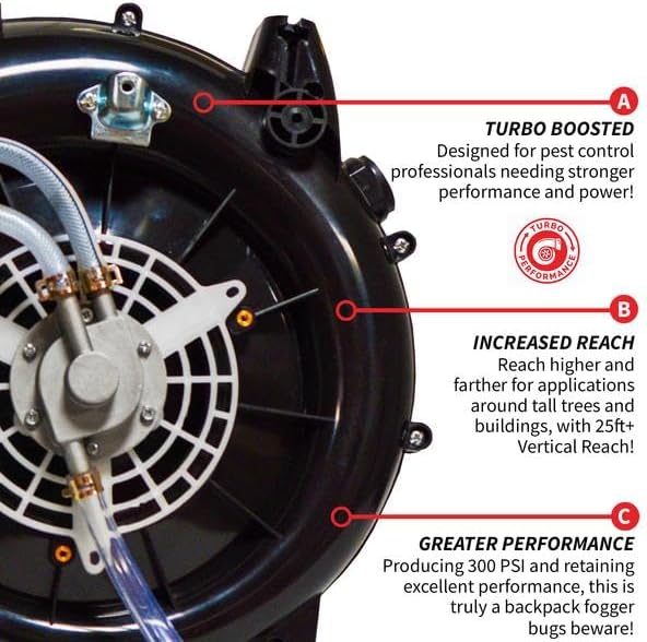 3.7 Gallon 3HP Turbo Boosted TOMAHAWK® Backpack Fogger, Leaf Blower with Pest Control (TMD14)